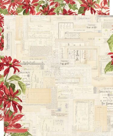 SIMPLE STORIES – Collezione SIMPLE VINTAGE YULETIDE – Carta patterned 12x12 -  Filled With Wonder