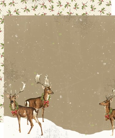 SIMPLE STORIES – Collezione SIMPLE VINTAGE YULETIDE – Carta patterned 12x12 -  Peace On Earth
