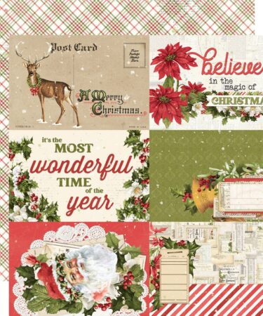 SIMPLE STORIES – Collezione SIMPLE VINTAGE YULETIDE – Carta patterned 12x12 -   4x6 Elements