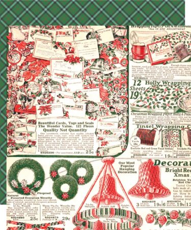 SIMPLE STORIES – Collezione SIMPLE VINTAGE HOLLY JOLLY –  Carta patterned 12x12 - All Wrapped Up