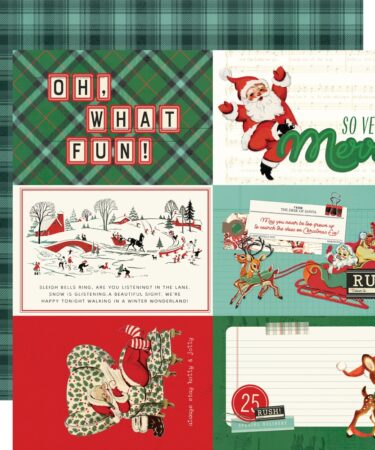 SIMPLE STORIES – Collezione SIMPLE VINTAGE HOLLY JOLLY –  Carta patterned 12x12 - 4x6 Elements