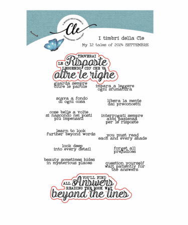 IL NEGOZIO DELLA MAMMA DI CLE - I TIMBRI DELLA CLE – MY 12 TALES OF 2024 -SETTEMBRE- TIMBRO + FUSTELLE COORDINATE