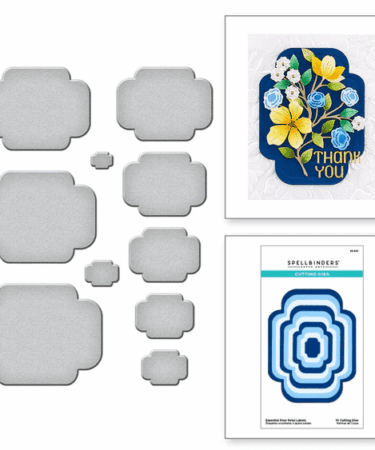SPELLBINDERS - Essential Four Petal Labels Etched Dies