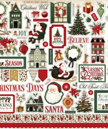 Carta Bella - Collezione  A Vintage Christmas 12x12 Inch Element Sticker