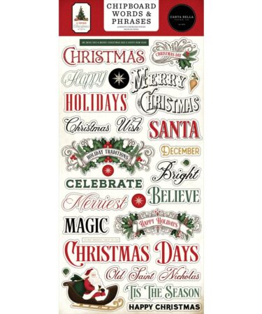 Carta Bella - Collezione A Vintage Christmas Chipboard Words & Phrases