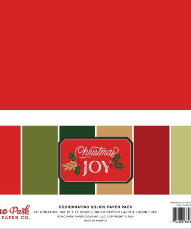 Echo Park - Collezion Christmas Joy 12x12 Inch Coordinating Solids Paper Pack