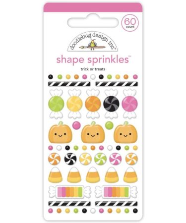 Doodlebug  - Collezione Hey Pumpkin -Sprinkles Adhesive Enamel Shapes - Trick Or Treats