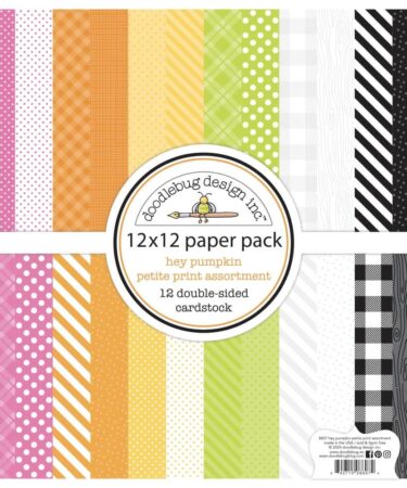 Doodlebug  - Collezione Hey Pumpkin -Petite Prints Double-Sided Cardstock 12"X12"