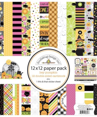 Doodlebug  - Collezione Hey Pumpkin -Double-Sided Paper Pack 12"X12"