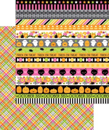 Doodlebug  - Collezione Hey Pumpkin -Double-Sided Cardstock 12"X12" - Plaid It's Halloween