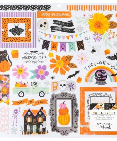 Paige Evans Collezione Tricks & Treats Foam Sticker Sheet 12"X12" (60 pezzi)