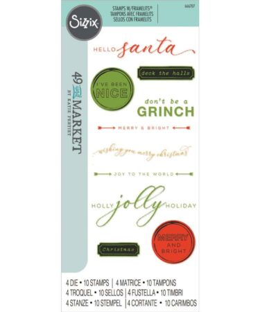 Sizzix Framelits Die w/Stamps by 49 and Market Jolly Sentiments (10+4pcs)