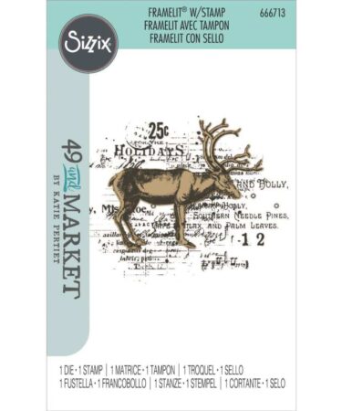 Sizzix Framelits Die w/Stamps by 49 and Market Reindeer Mix Cluster (1+1pcs)