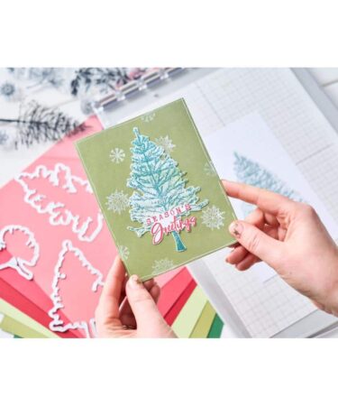 Alternative view of Sizzix Framelits Die w/Stamps by 49 and Market A5 Pine Holidays (16+5pcs)