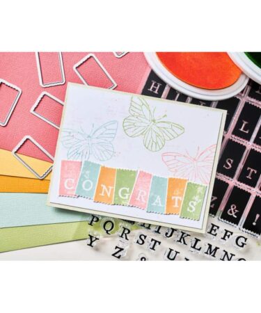 Alternative view of Sizzix Framelits Die w/Stamps by 49 and Market A5 Tab Stamp Alpha (60+10pcs)