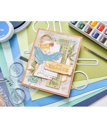 Alternative view of Sizzix Framelits Die w/Stamps by 49 and Market Thankful Sentiments (11+4pcs)