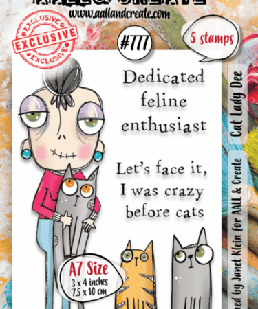 AALL & CREATE - #777 - A7 Clear Stamp Set - Cat Lady Dee