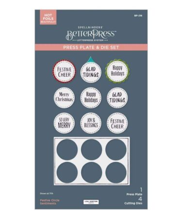 SPELLBINDERS - Festive Circle Sentiments Press Plates & Die Set