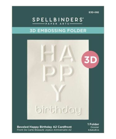 SPELLBINDERS - Beveled Happy Birthday A2 Cardfront 3D Embossing Folder