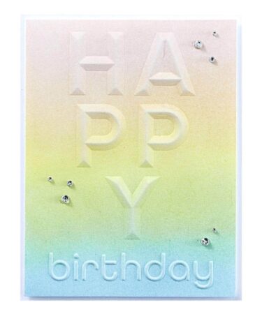 Alternative view of SPELLBINDERS - Beveled Happy Birthday A2 Cardfront 3D Embossing Folder