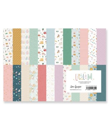 LORA BAILORA - COLLEZIONE LITTLE M- Paper pad 24 papeles estampados a una cara15,2x20,3 cm LITTLE M