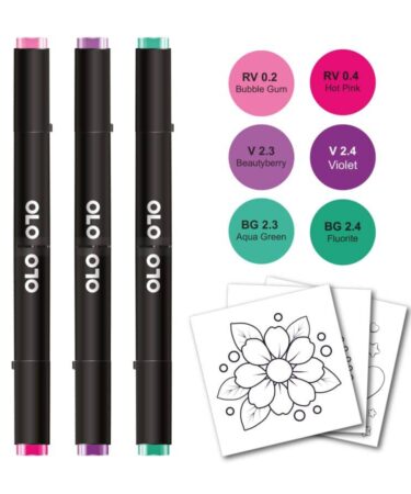 Corso base OLO trio – 6 colori OLO punta pennello + pochette + corso introduttivo