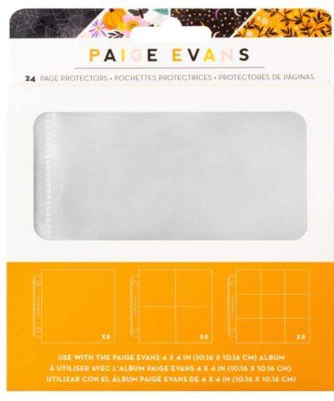 Paige Evans Tricks & Treats Album Refills 4"X4"- PAGE PROTECTORS  (24 pezzi)