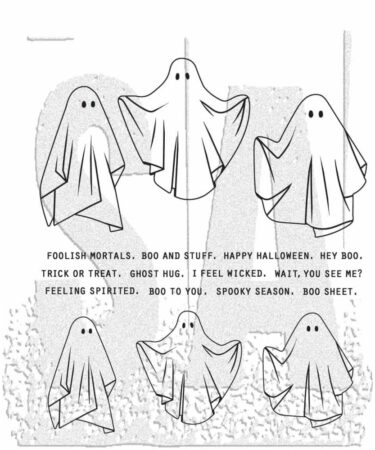 Tim Holtz Cling Stamps 7"X8.5" -Spooky Spirits