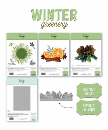 TOMMY ART -Bundle Winter Greenery+ 1 pochette + 1 fustella esclusiva – area dedicata