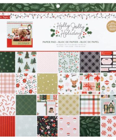 Crate Paper - Collezione Holly Jolly - Paper Pad 12"X12" (48 carte)
