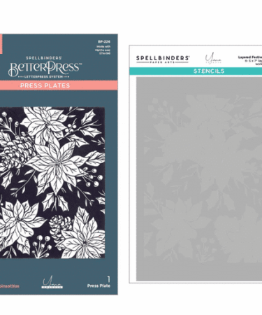 Spellbinders - Festive Poinsettias BetterPress and Stencil Bundle