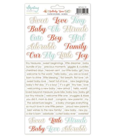 MINTAY -  Collezione LULLABY LANE -  Paper Stickers - Words (6"x12")