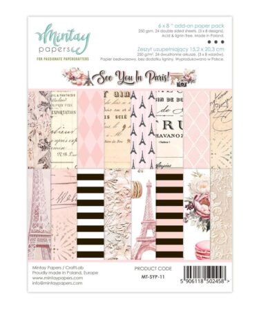 MINTAY - Collezione SEE YOU IN PARIS - Add-On Paper Pack (6"x8")