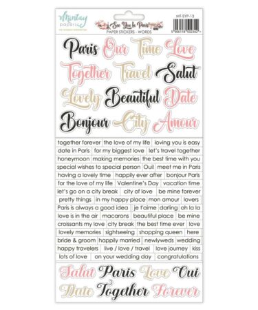 MINTAY - Collezione SEE YOU IN PARIS - Paper Stickers - Words (6"x12")