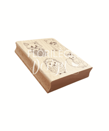 Florileges Design -  Collezione CARNET NATURE -Timbro in legno COPAINS D'AUTOMNE