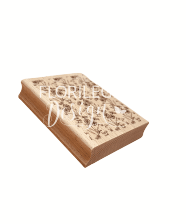 Florileges Design -  Collezione CARNET NATURE -Timbro in legno FOND FLEURI