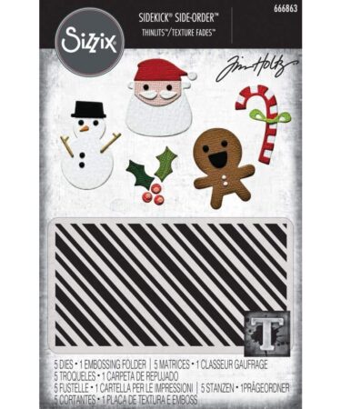 Sizzix Sidekick Texture Fades Dies +  Embossing Folder By Tim Holtz - Christmas