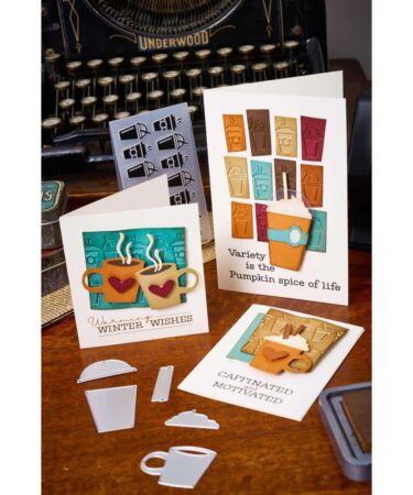 Alternative view of Sizzix Sidekick Texture Fades Dies + Embossing Folder By Tim Holtz - Coffee