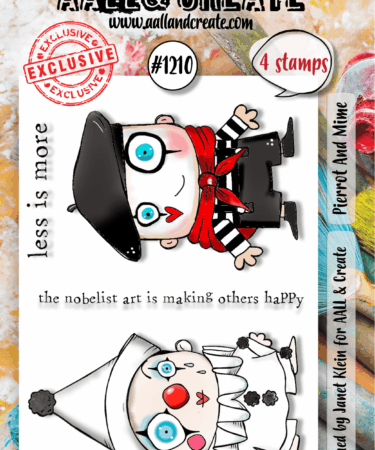 AALL & CREATE- A7 Stamp Set - Pierrot And Mime  - #1210