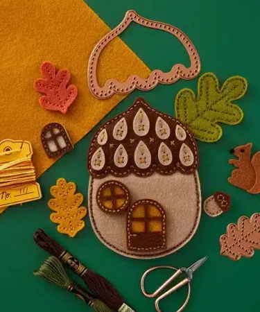 Alternative view of Spellbinders - Felt Autumn Acorn House Etched Dies