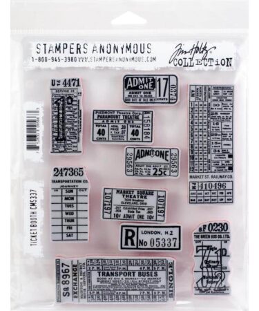 Tim Holtz Cling Stamps 7"X8.5" - Ticket Booth