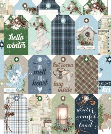 SIMPLE STORIES - Collezione Simple Vintage Fresh Snow -Carta singola -Simple Vintage Fresh Snow Tag Elements