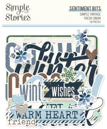 SIMPLE STORIES - Collezione Simple Vintage Fresh Snow -Sentiment Bits & Pieces