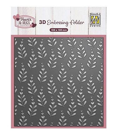 Nellie's Choice • 3D Embossing Folder Heart Branches