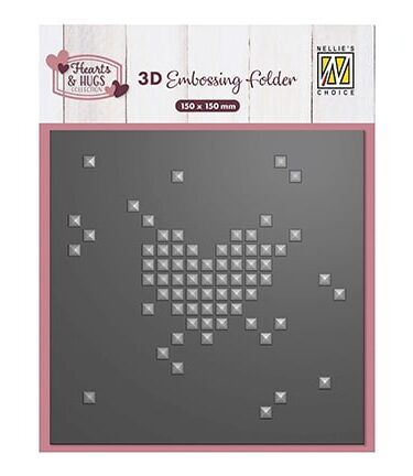 Nellie's Choice • 3D Embossing Folder Pixel Heart