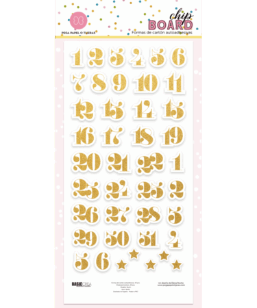 BASIC CREA - Collezione NORTH - Números de Chipboard con foil