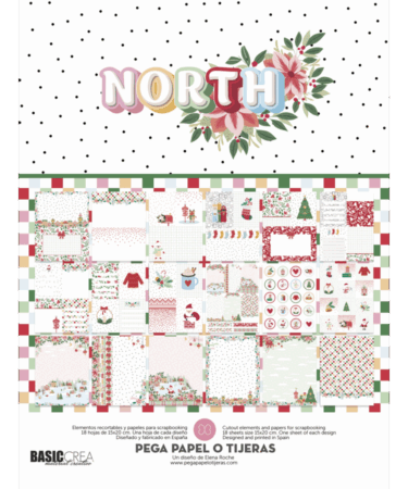 BASIC CREA - Collezione NORTH -Pack A5 (Mixto tarjetas y papeles)