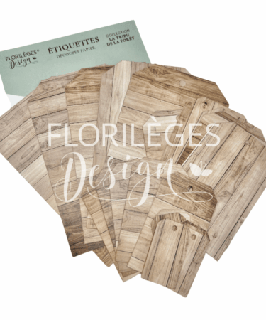 Florilèges Design - Collezione MON NOËL MAGIQUE -21 tags imprimés Bois
