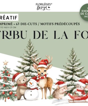 Florilèges Design - Collezione MON NOËL MAGIQUE -Kit créatif 15x20 LA TRIBU DE LA FORÊT