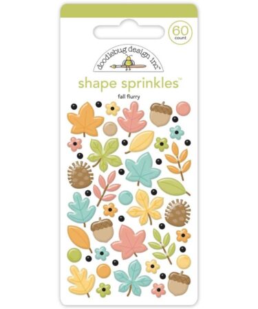 Doodlebug – Collezione Farmhouse -  Sprinkles Adhesive Enamel Shapes - Fall Flurry